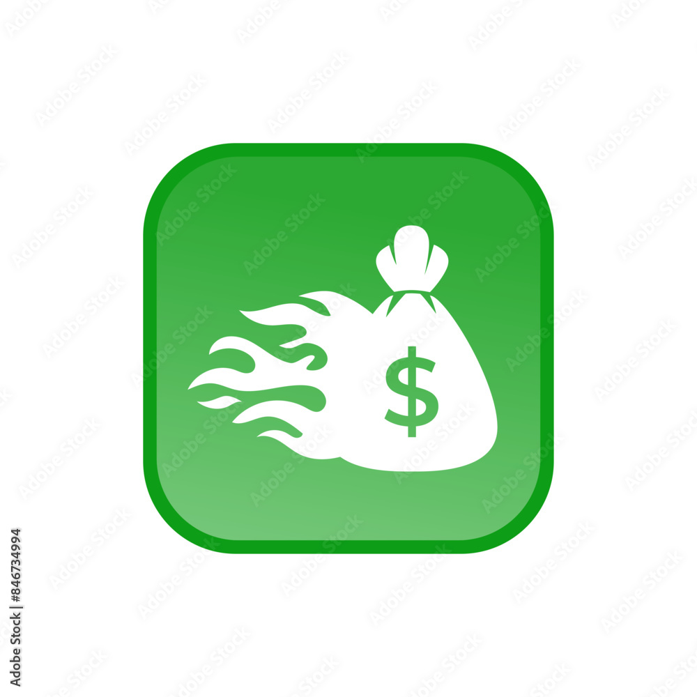 Obraz premium Money bag flat vector icon or logo with dollar logo, for business icon, and payment