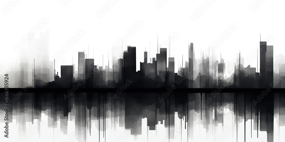 Graphic art draw paint ink grey watercolor building town city landscape background scene Graphic art draw paint ink grey watercolor building town city landscape background scene