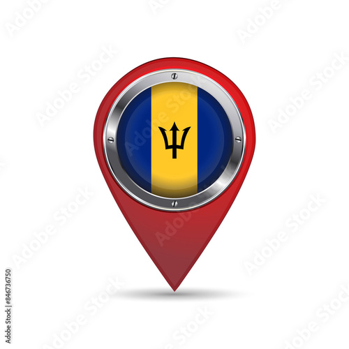 3D pin icon with Barbados flag inside vector image design. Free Download 3D pin icon with Barbados flag inside vector image design. - GFXLoad