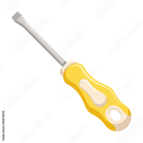 Slotted head screwdriver. Working tool for repair master