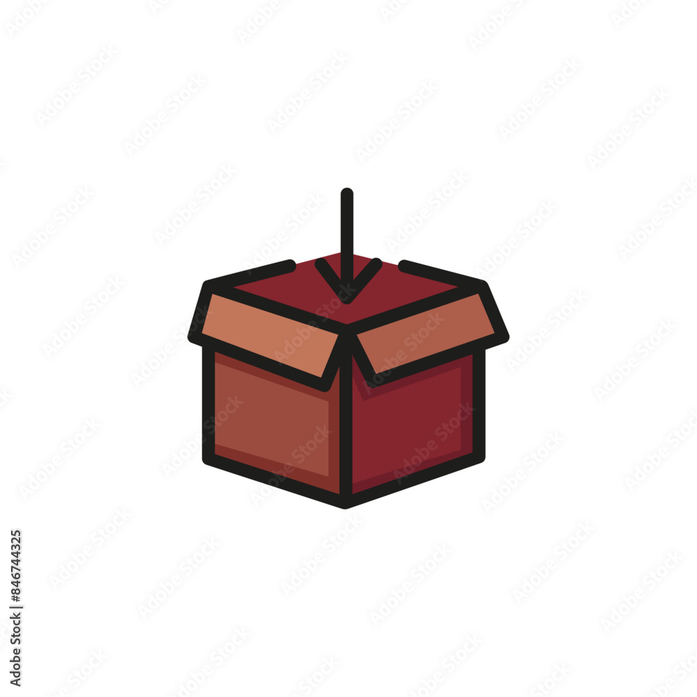 Packing parcel line icon. Unboxing, container, post. Distribution concept. Vector illustration can be used for topics like shipping, delivery, mail Packing parcel line icon. Unboxing, container, post. Distribution concept. Vector illustration can be used for topics like shipping, delivery, mail
