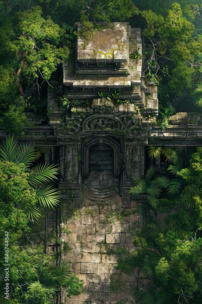 DnD Battlemap Jungle temple battlemap with opened doors. DnD Battlemap Jungle temple battlemap with opened doors.