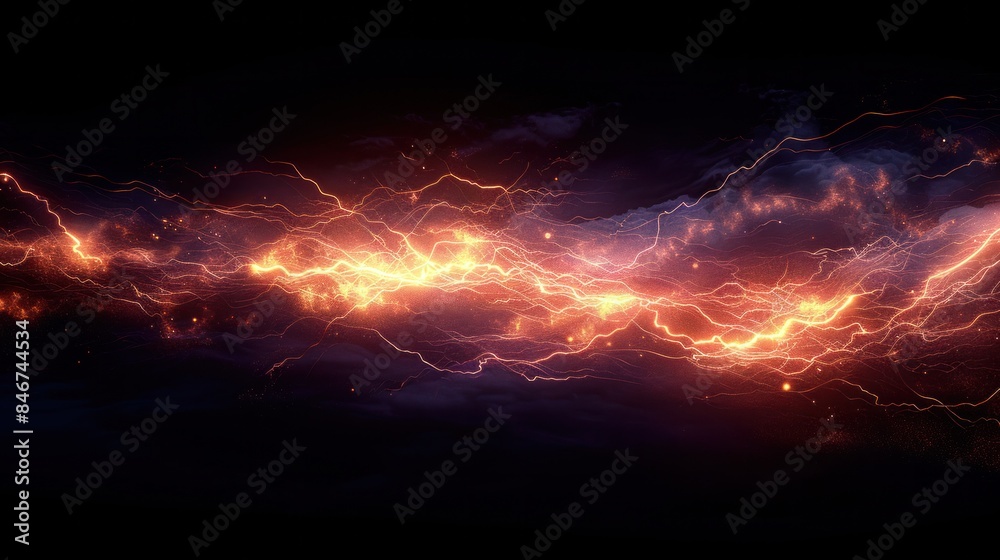 Dark background with lightning and thunder. Lightning forms the background in a realistic manner. A powerful charge causes many sparks Dark background with lightning and thunder. Lightning forms the background in a realistic manner. A powerful charge causes many sparks