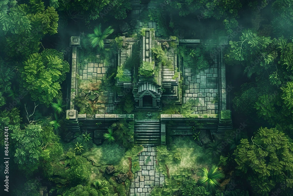 DnD Battlemap Jungle temple battlemap for RPG. DnD Battlemap Jungle temple battlemap for RPG.