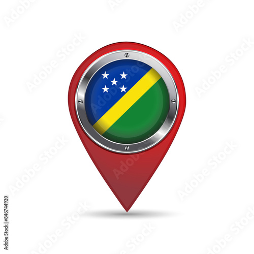 3D pin icon with Solomon Islands flag inside vector image design Free Download 3D pin icon with Solomon Islands flag inside vector image design - GFXLoad