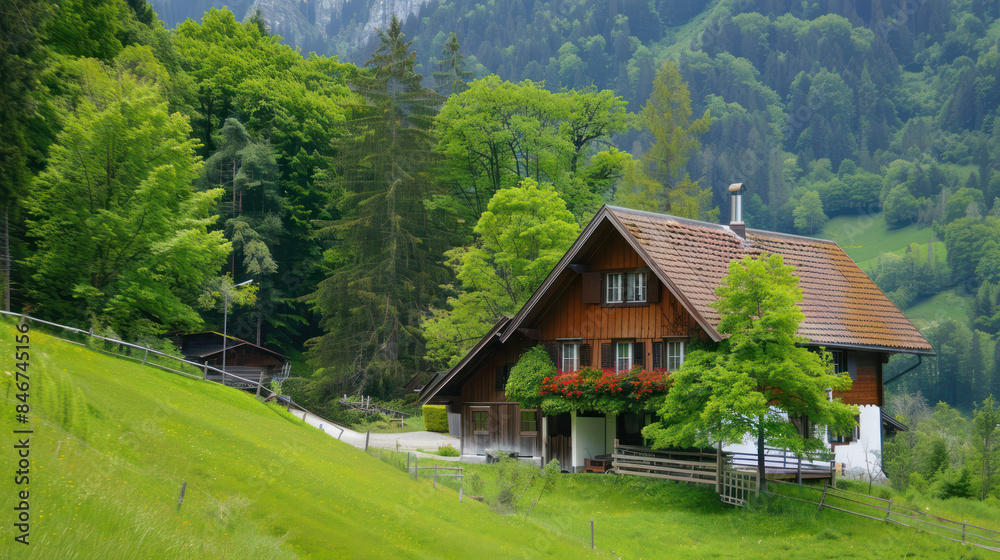 lake house in countryside rural in Switzerland elps mountain lake house in countryside rural in Switzerland elps mountain