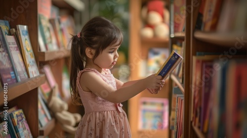 The girl in the library photo
