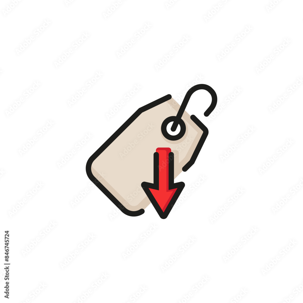 Price reduction line icon. Sale, offer, bargain. Shopping concept. Vector illustration can be used for topics like clearance, discount, retail Price reduction line icon. Sale, offer, bargain. Shopping concept. Vector illustration can be used for topics like clearance, discount, retail
