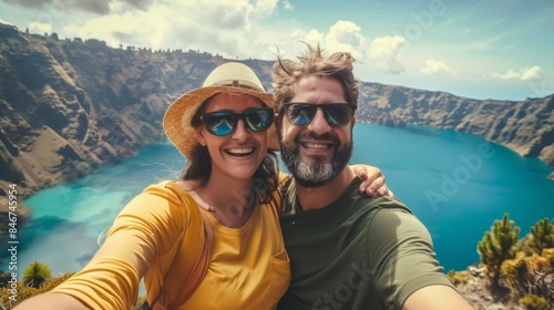The smiling couple selfie