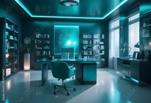 minimalist interior design style futuristic home office sleek furniture state of the art technology