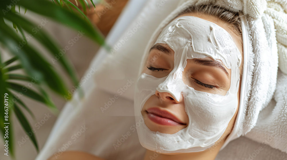Portrait of woman facial and skincare mask.. Portrait of woman facial and skincare mask..