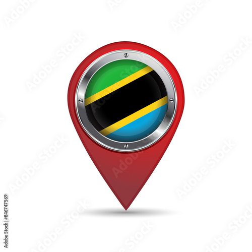 3D pin icon with Tanzania flag inside vector image Free Download 3D pin icon with Tanzania flag inside vector image - GFXLoad
