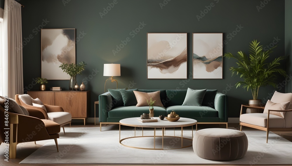 Obraz premium minimalist interior design style futuristic home office sleek furniture state of the art technology