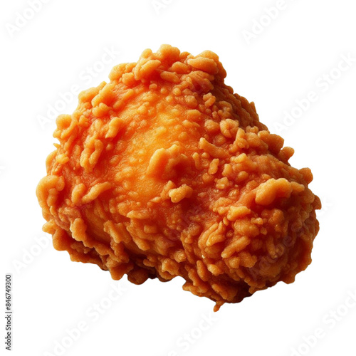 A piece of classic Southern fried chicken, golden brown and crispy, showing the crunchy texture of the seasoned coating