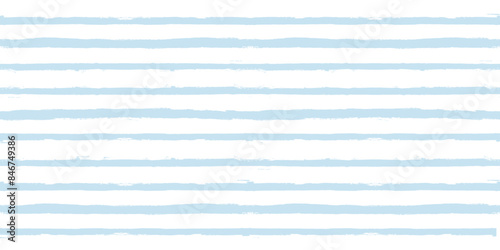 Stripes pattern, watercolor paintbrush lines, summer blue striped seamless vector background, navy brush grunge stripes.