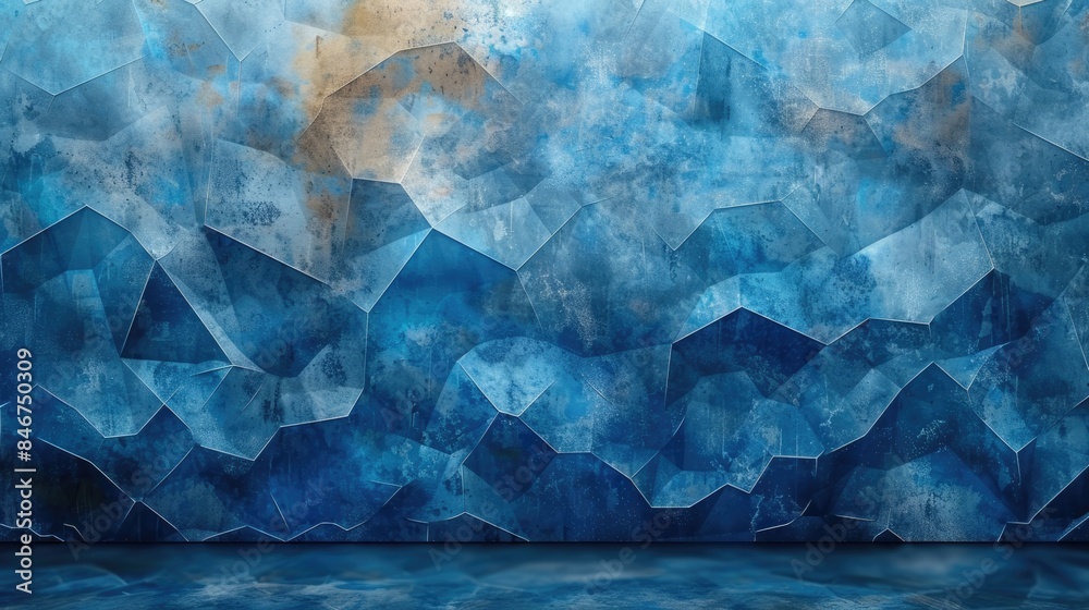 Obraz premium a blue crystal cave abstract color background