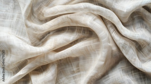 Soft and Flowing Fabric with Elegant Curving Patterns and Textures