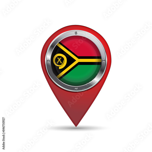 3D pin icon with Vanuatu flag inside vector image Free Download 3D pin icon with Vanuatu flag inside vector image - GFXLoad