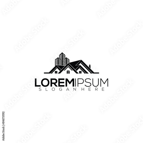 home logo design full color illustration