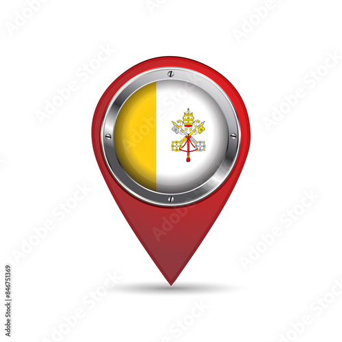 Free Download 3D pin icon with Vatican city flag inside vector image  - GFXLoad