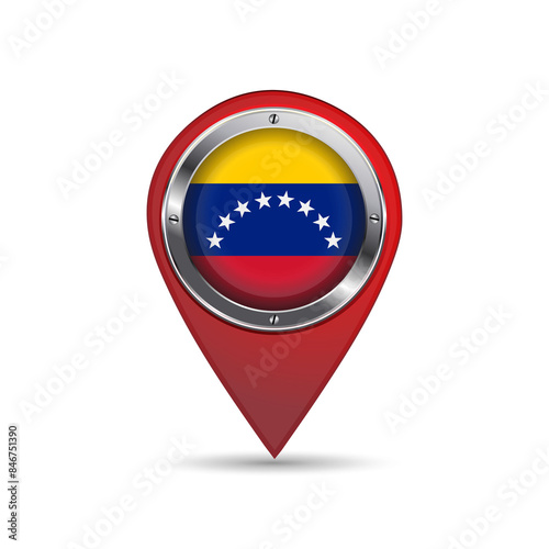 Free Download 3D pin icon with Venezuela flag inside vector image  - GFXLoad