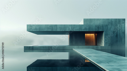 Striking Desktop Wallpaper Featuring Minimalistic Abstract Architecture Concept with Clean Lines and Simple Geometric Shapes in a Monochromatic Color Palette
