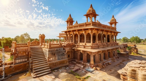 Ancient Indian Architecture. historical place or structure of worship for ancient hindu civilization. Kutch, Bhuj, Gujarat-India photo