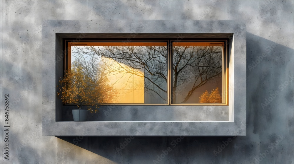 Fototapeta premium A window with a potted plant in it