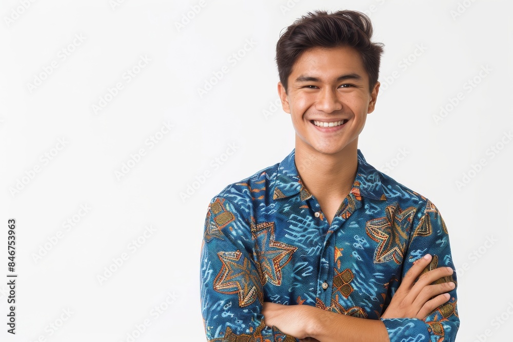 Angry Asian man enjoying Eid Al-Fitr isolated on white. Islam's holy month of Ramadan. Angry Asian man enjoying Eid Al-Fitr isolated on white. Islam's holy month of Ramadan.