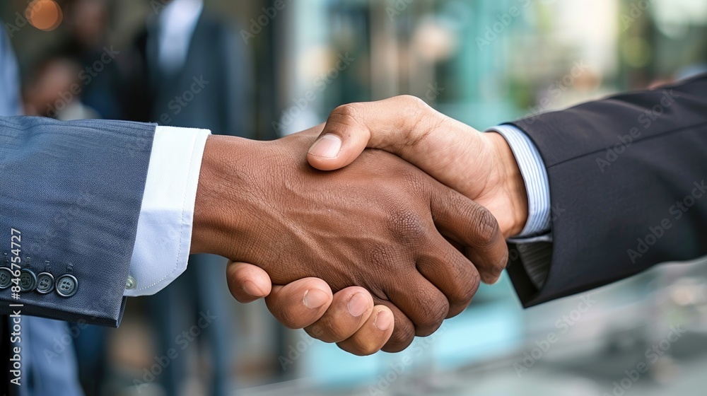 A business handshake is a traditional greeting and agreement gesture used in professional settings. It symbolizes trust, respect, and mutual agreement. A business handshake is a traditional greeting and agreement gesture used in professional settings. It symbolizes trust, respect, and mutual agreement.