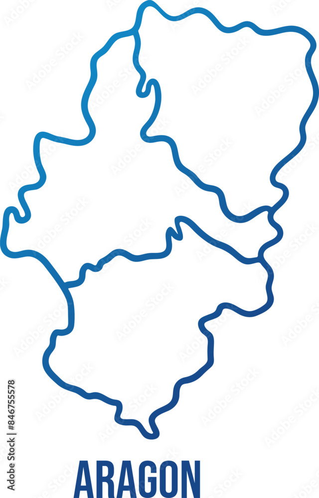 Aragon autonomous community with provinces simplified map Aragon autonomous community with provinces simplified map