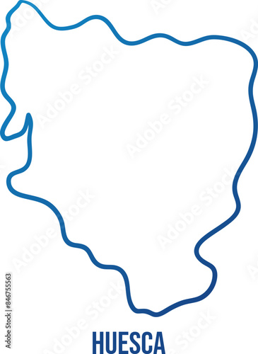 Huesca province of Aragon,Spain simplified outline map photo