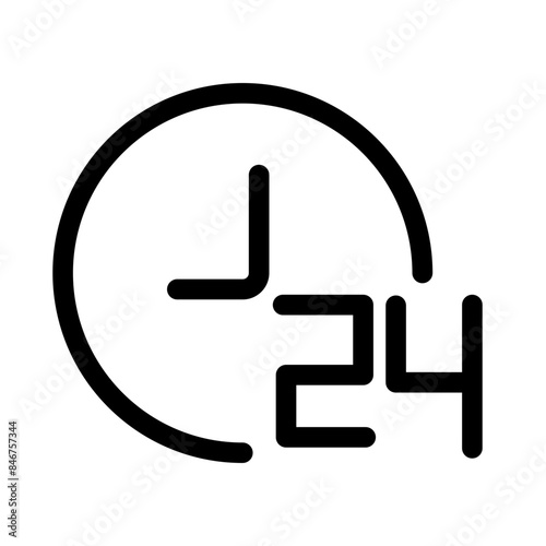 24 Hours Icon Ideal for Time Management and Service Availability
