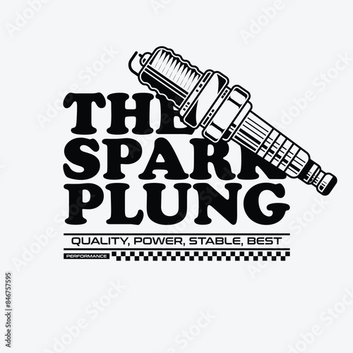 the spark plug emblem logo design template