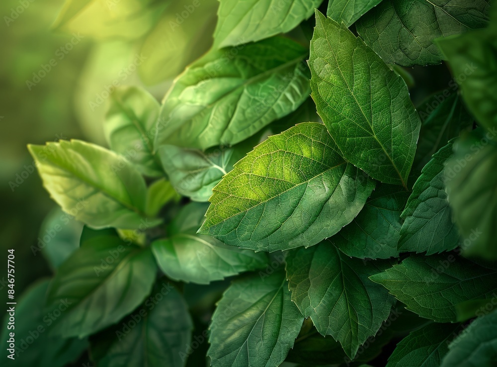 A close-up of green plant leaves