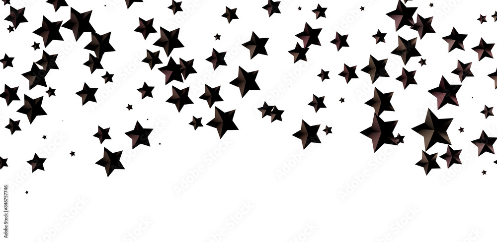 Galactic Christmas Descent: Enthralling 3D Illustration of Falling Holiday Stars from the Cosmos