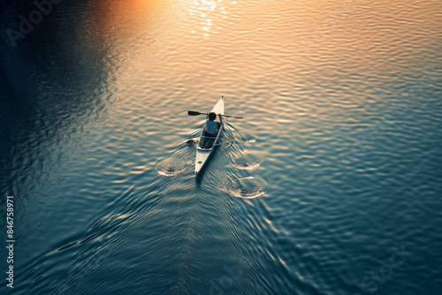 person rowing a boat on a river