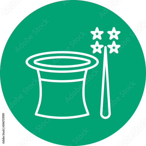  Magician line circle icon