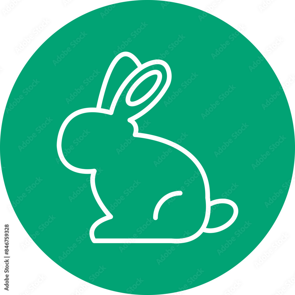 Rabbit line circle icon Rabbit line circle icon