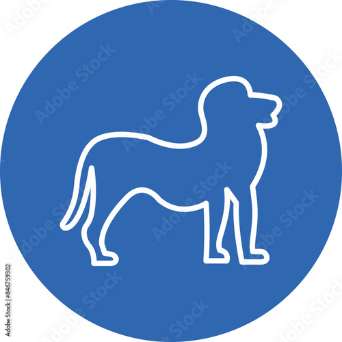 Lion line circle icon