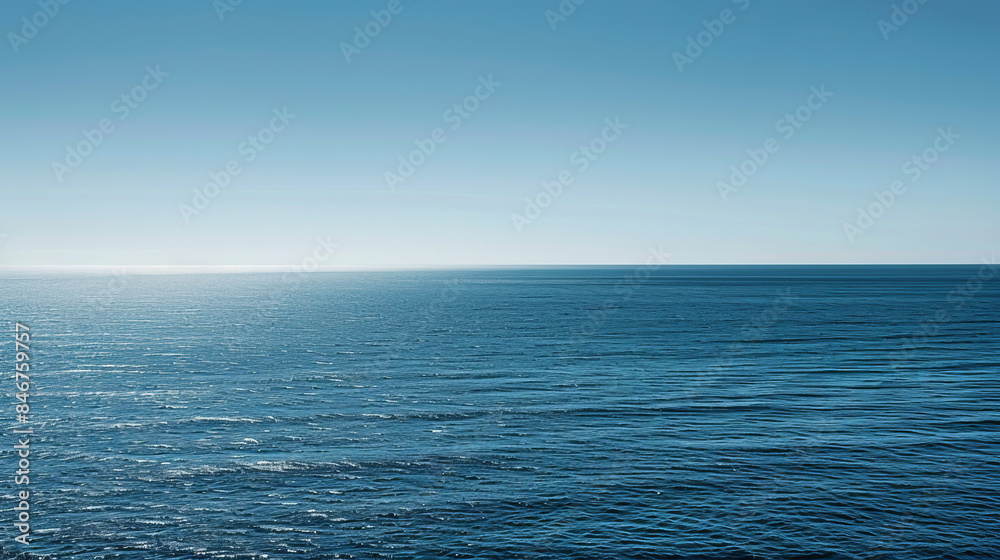 Serene clear horizon over Bass Strait on a sunny day Serene clear horizon over Bass Strait on a sunny day