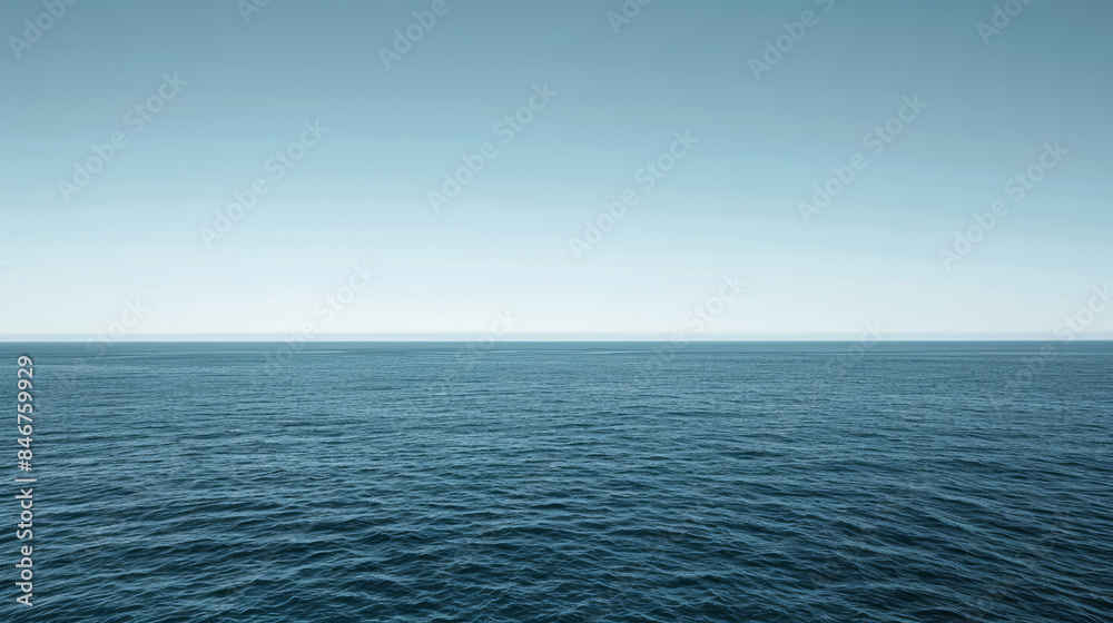 Fototapeta premium Clear horizon over Bass Strait with calm ocean waters
