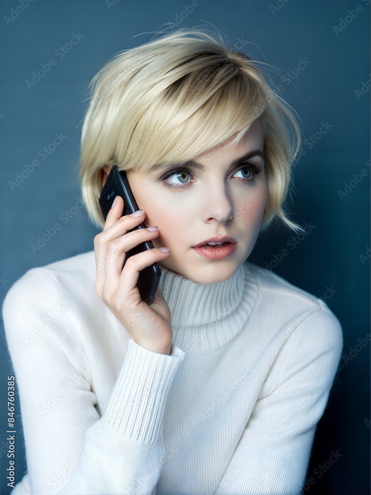 Young woman talking on cell phone Young woman talking on cell phone