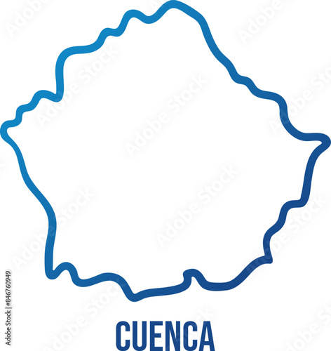 Cuenca province in Castilla La Mancha simplified map photo