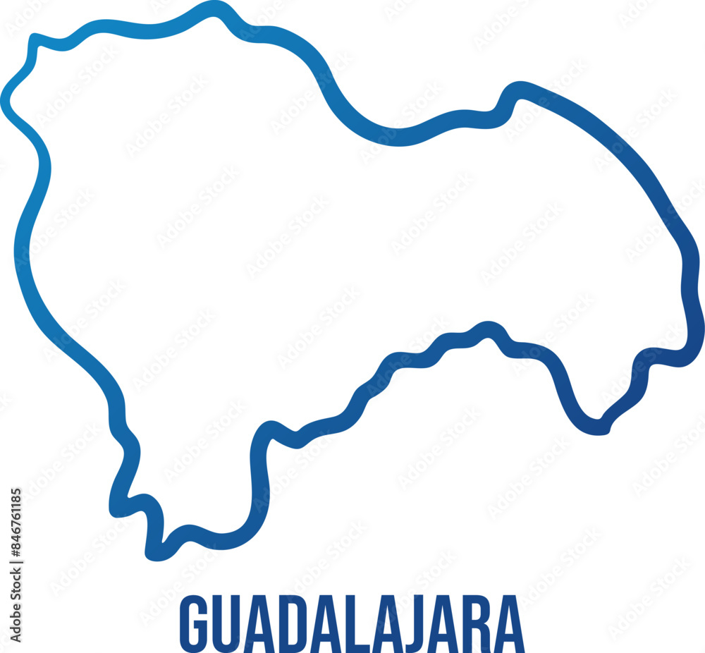Guadalajara province in Castilla La Mancha simplified map Guadalajara province in Castilla La Mancha simplified map