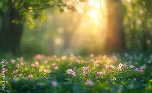 A close up of a field of flowers on a sunny day.