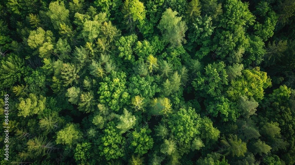 Fototapeta premium The vibrant green hue of the trees