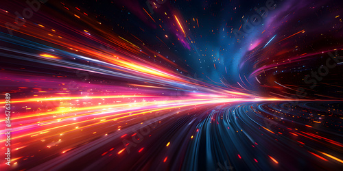 Abstract 3d digital background, lines, perspective, speed, for tech, data, audio, graphics