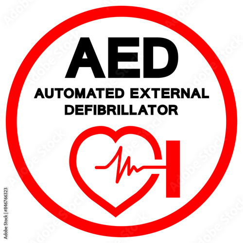 AED Automated External Defibrillator Symbol Sign, Vector Illustration, Isolate On White Background Label .EPS10
