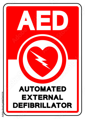 AED Automated External Defibrillator Symbol Sign, Vector Illustration, Isolate On White Background Label .EPS10